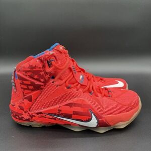 RARE Nike LeBron 12 XII USA Independence Day Red Mens Shoes 684593-616 Size 8